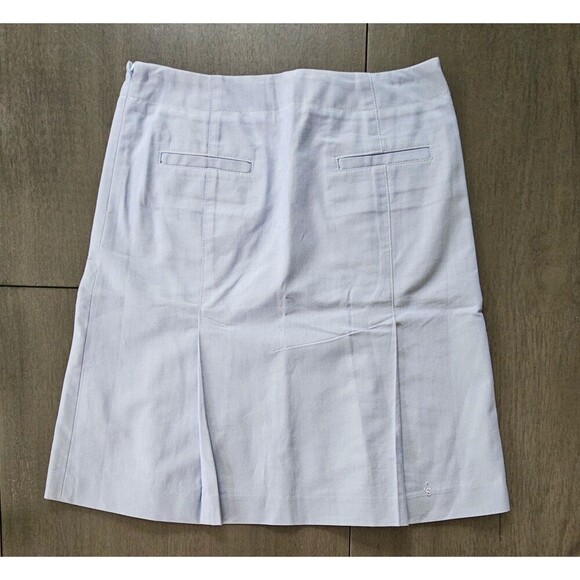 Talbots Womens Skirt Blue Oxford Sailor Nautical A Line Size 4 PETITE Pockets - Picture 2 of 9
